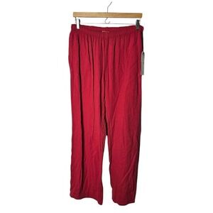 NWT Oh My Gauze OMG Basic Pant Size 2 L/XL Wide Leg Crinkle Cotton CRIMSON Red‎
